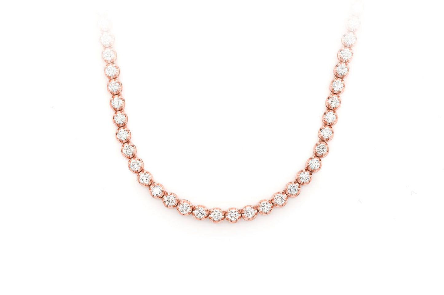 6PT CROWN SET DIAMOND NECKLACE 14K SOLID GOLD 9.75CTW