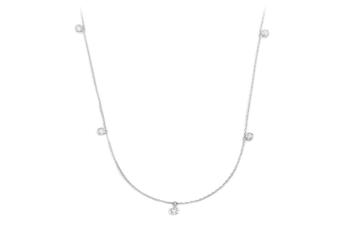 COLIER CU PICATĂ STATION BEZEL, AUR MASIV DE 14K, 0.60CT
