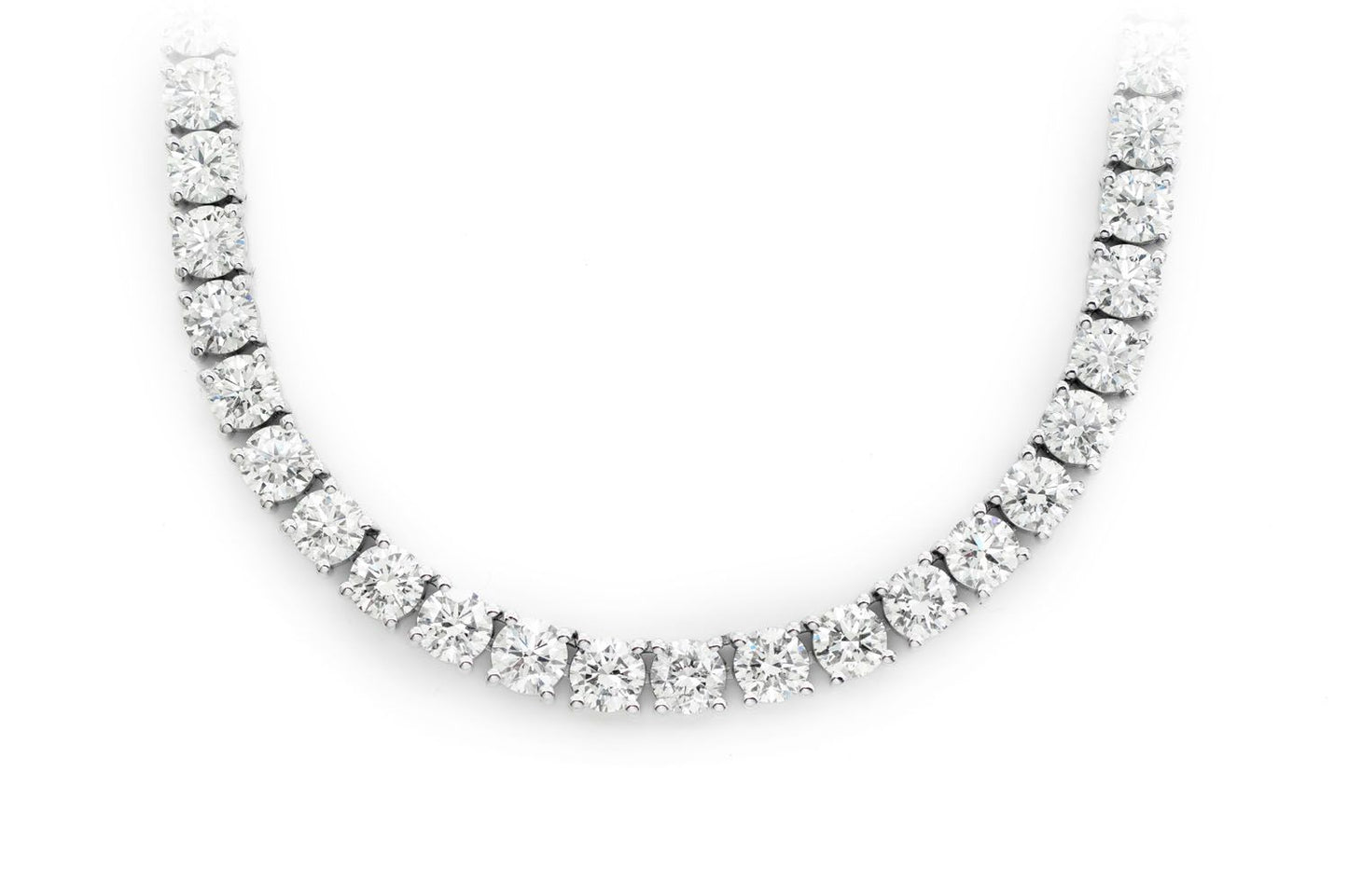 50PT PRONG SET DIAMOND TENNIS NECKLACE 22IN 14K SOLID GOLD 55.00CTW
