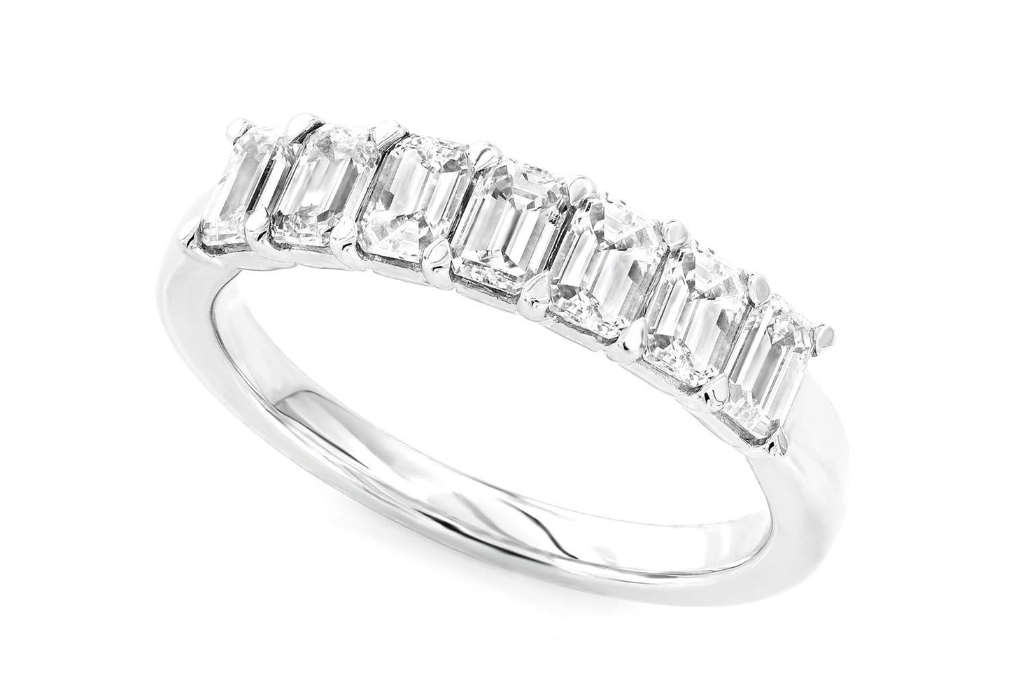 20PTR EMERALD DIAMOND BAND 14K SOLID GOLD 1.33CTW