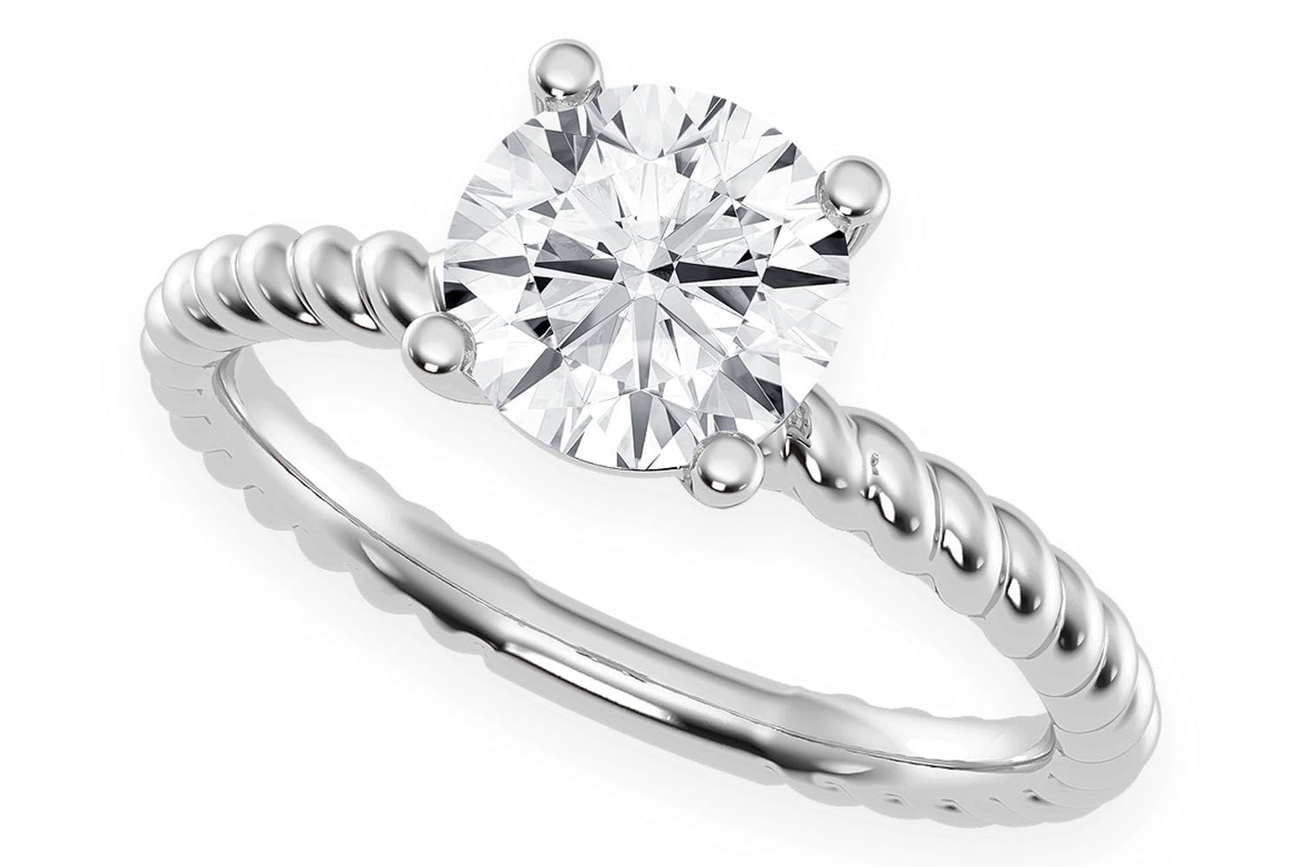 1.25CT ROUND - TWIST BAND - DIAMOND ENGAGEMENT RING