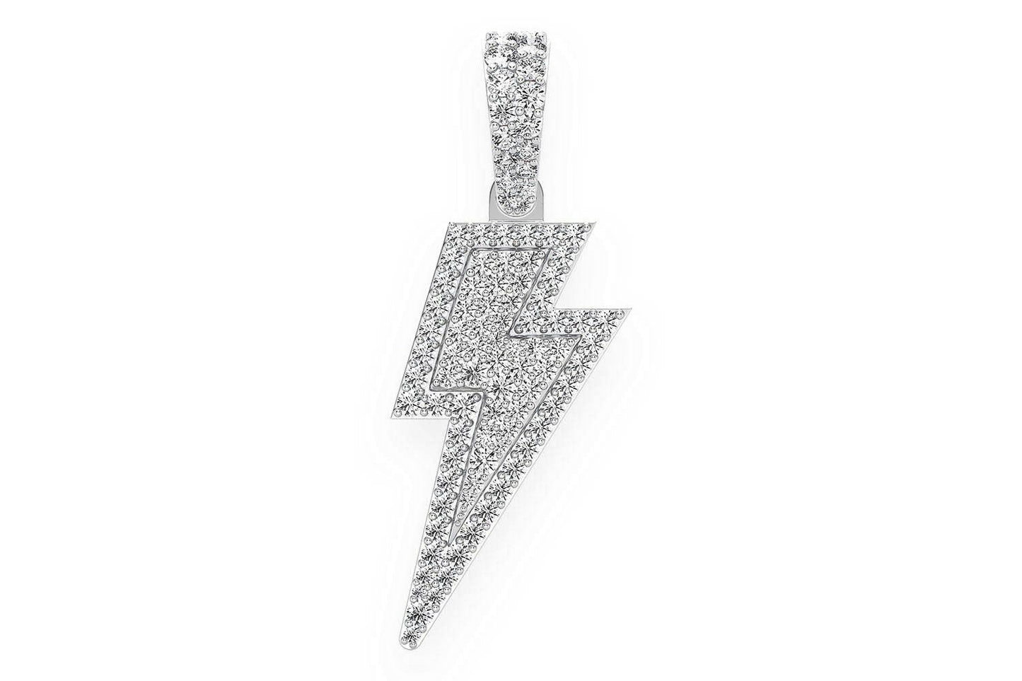 LIGHTNING BOLT DIAMOND PENDANT 14K SOLID GOLD 1.25CTW