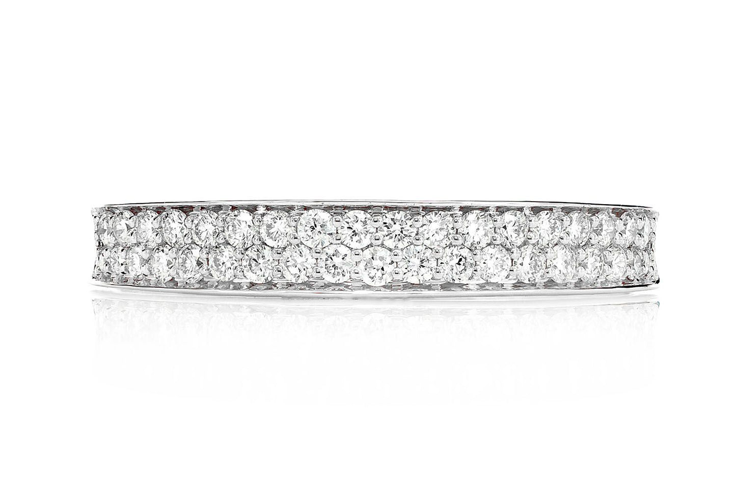 TWO ROW BORDER DIAMOND BAND RING 14K SOLID GOLD 0.33CTW