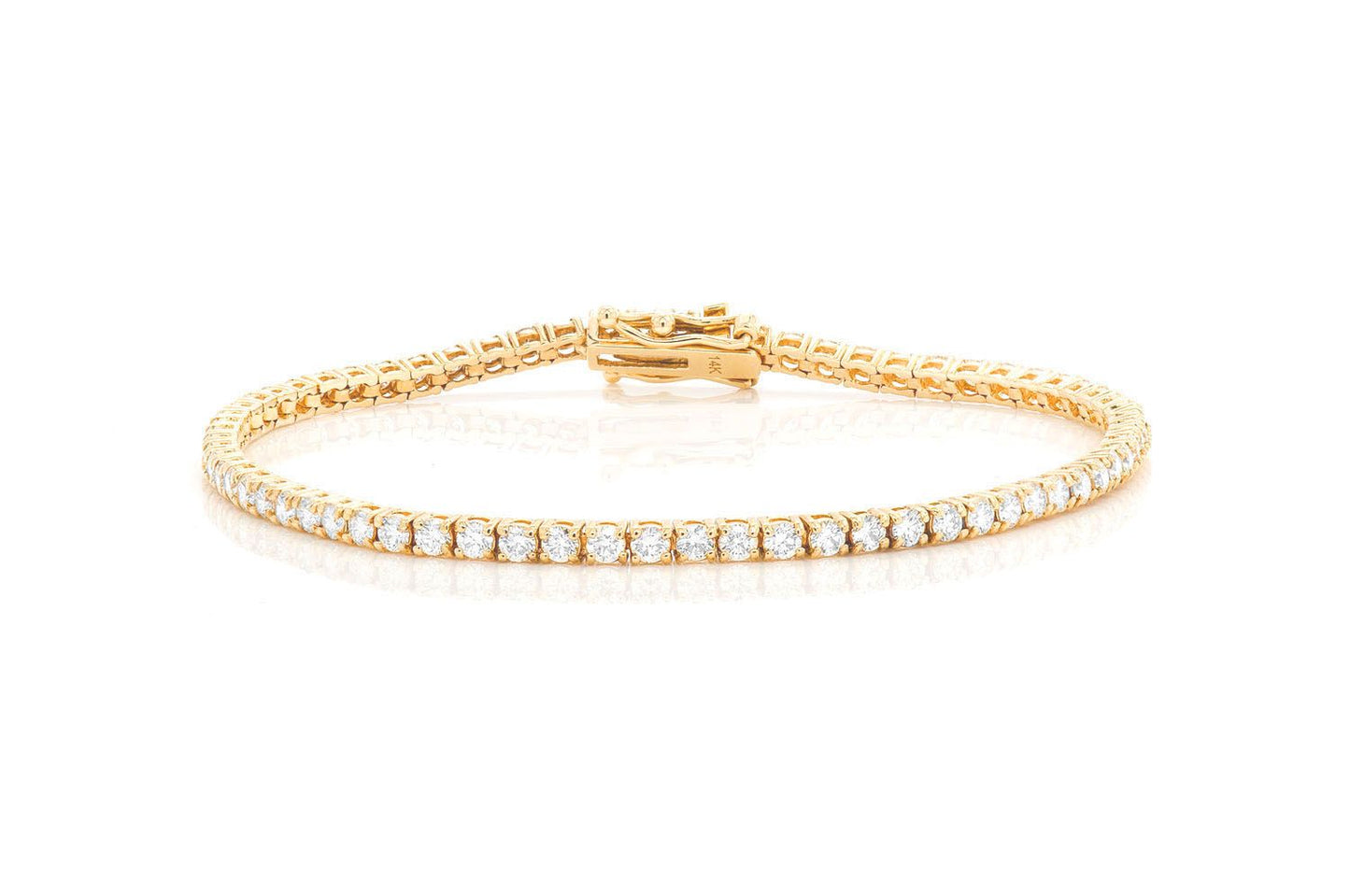 5PT PRONG SET DIAMOND TENNIS BRACELET 14K SOLID GOLD 3.00CTW