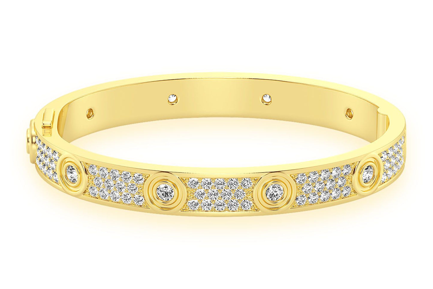FULL DIAMOND ETERNITY DIAMOND BANGLE 14K SOLID GOLD 6.05CTW