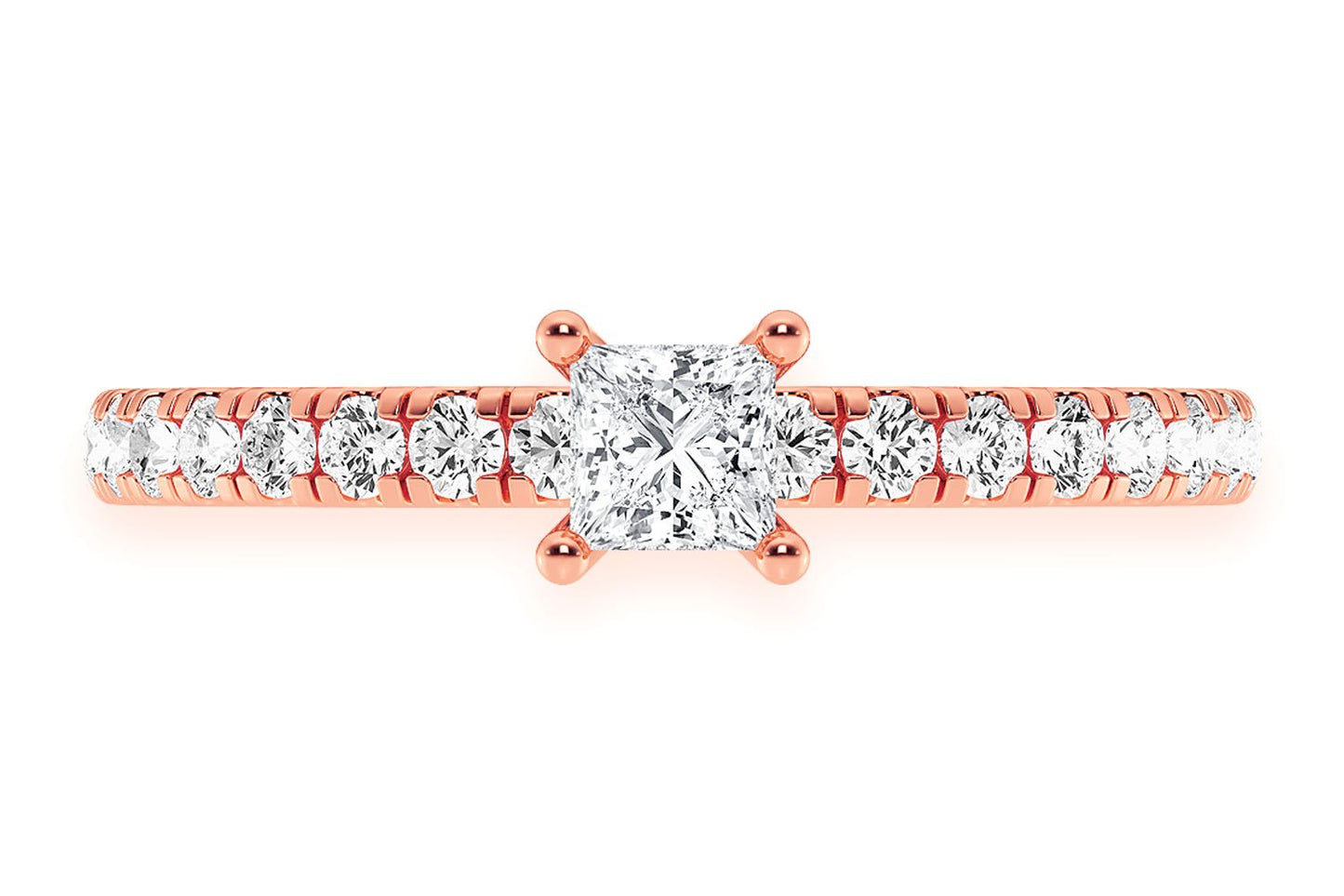 THINN - .25CT PRINCESS CUT - DIAMOND ENGAGEMENT RING