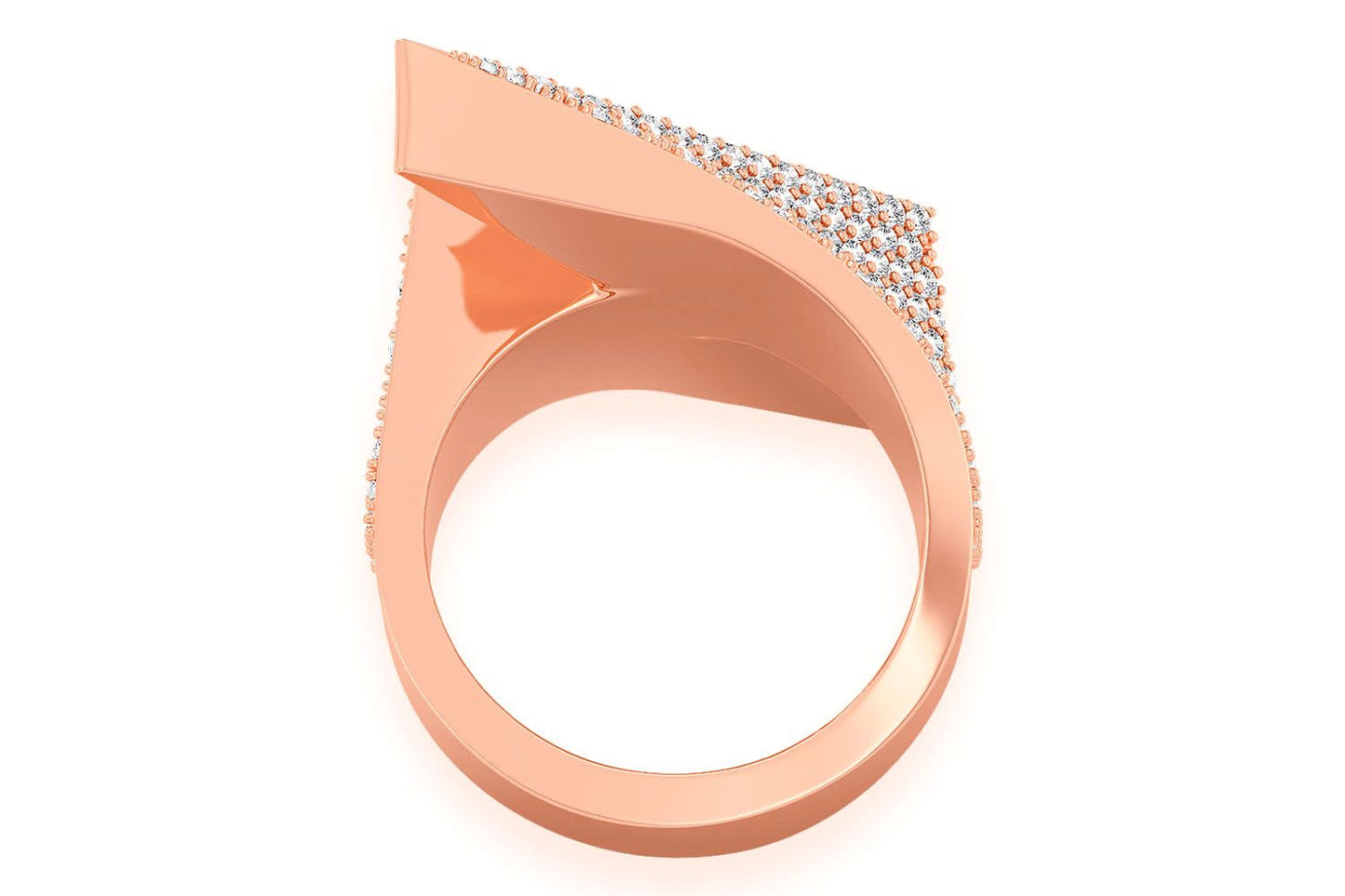 LIGHTNING BOLT DIAMOND RING 14K SOLID GOLD 2.25CTW