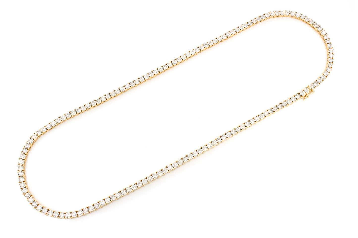 6PT MIRACLE SET DIAMOND TENNIS NECKLACE 14K SOLID GOLD 8.95CTW