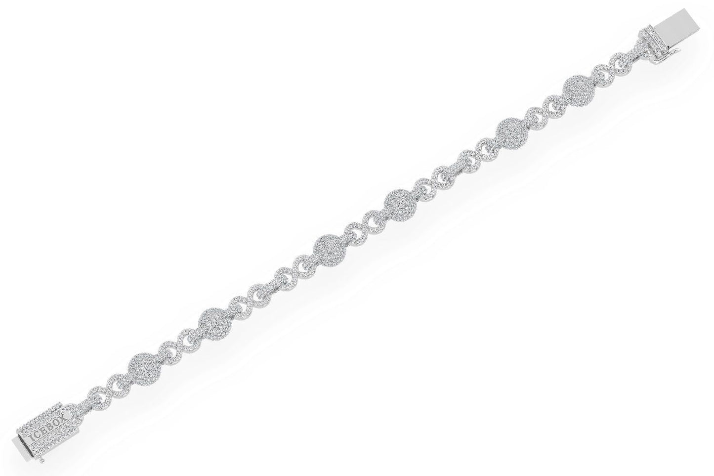 FIGURE EIGHT SPHERE DIAMOND BRACELET 14K SOLID GOLD 13.00CTW