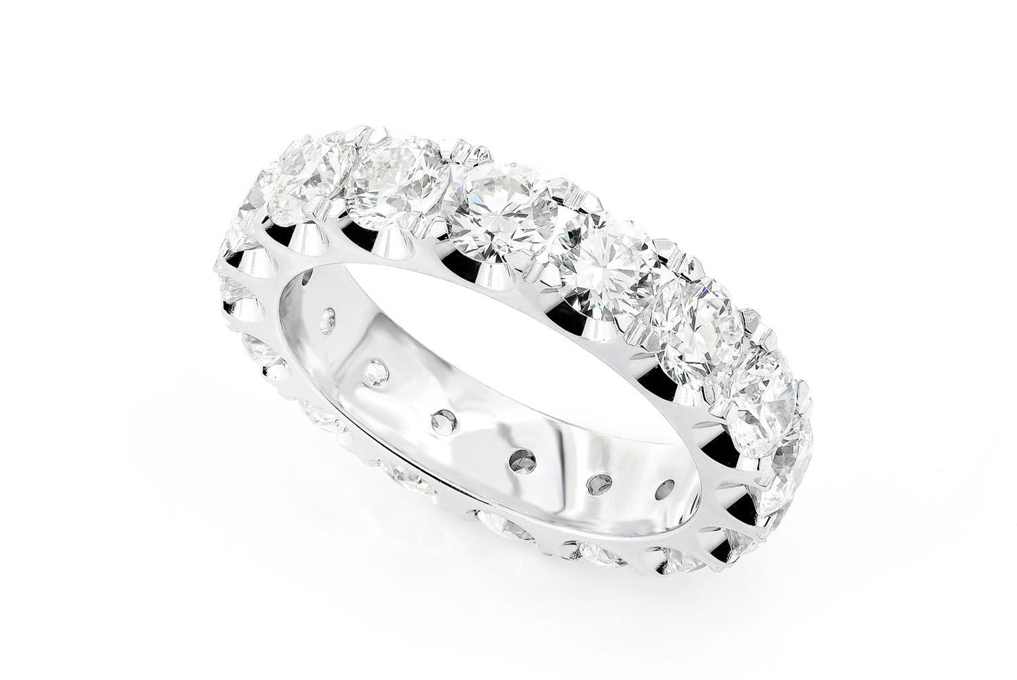 Inel cu diamante Eternity de 30 de puncte, aur masiv de 14 karate, 4,50 ct.