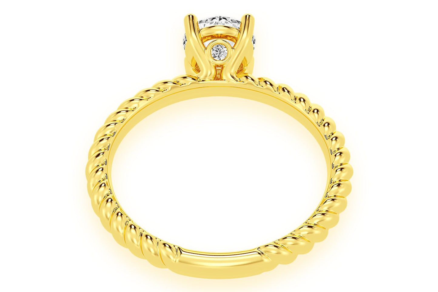 0.75CT ROUND SOLITAIRE - TWIST BAND - DIAMOND ENGAGEMENT RING