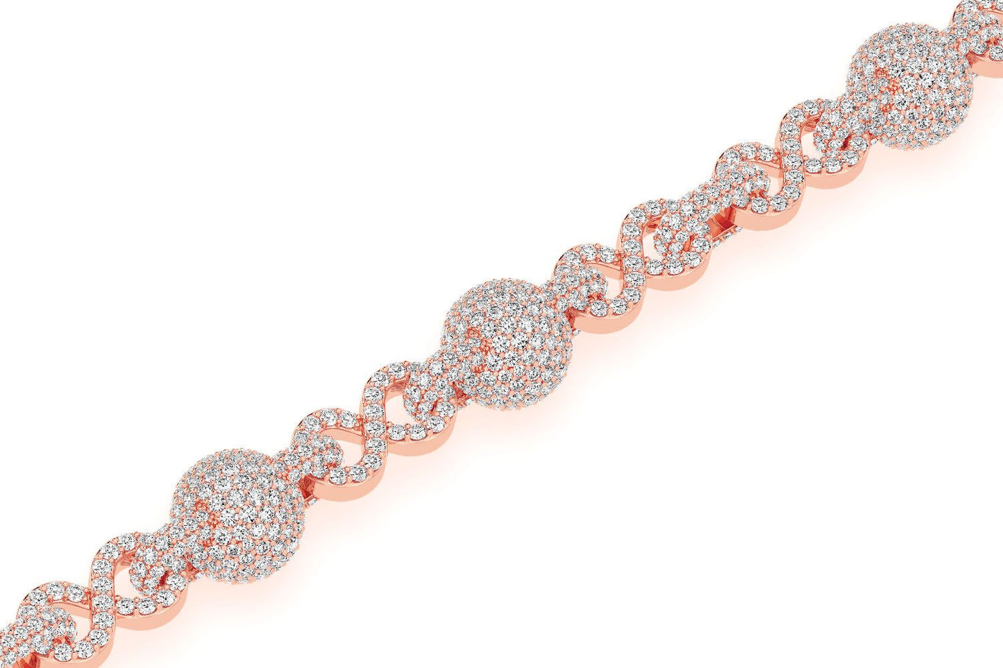 FIGURE EIGHT SPHERE DIAMOND BRACELET 14K SOLID GOLD 13.00CTW