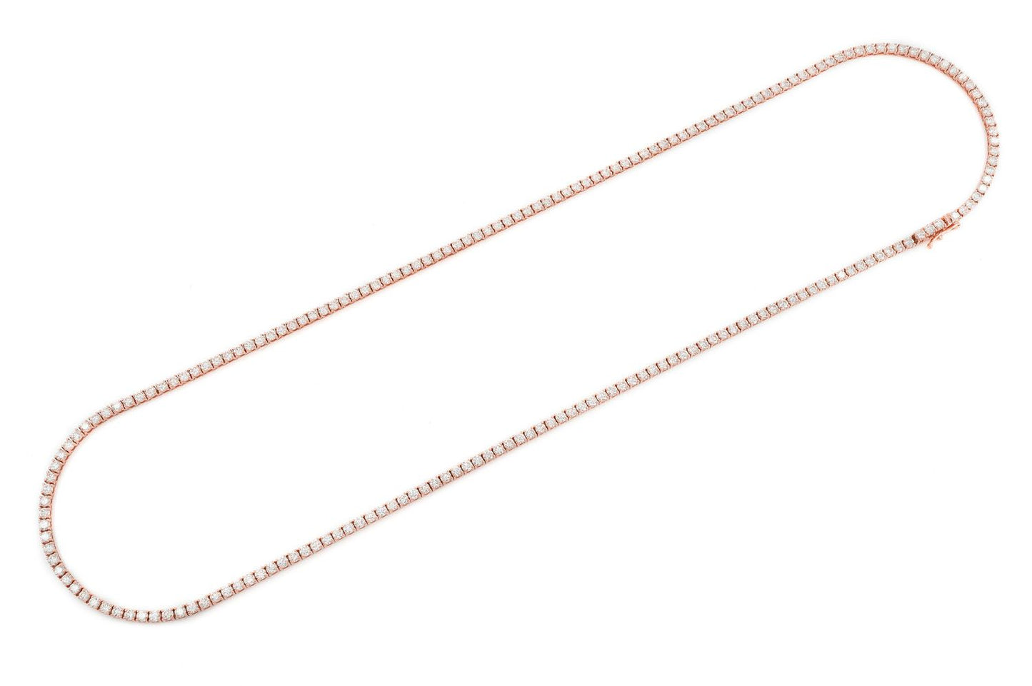 COLIER TENIS CU 5 PIELE, SET DIAMANTE, AUR MASIV DE 14K, 11.00 CT