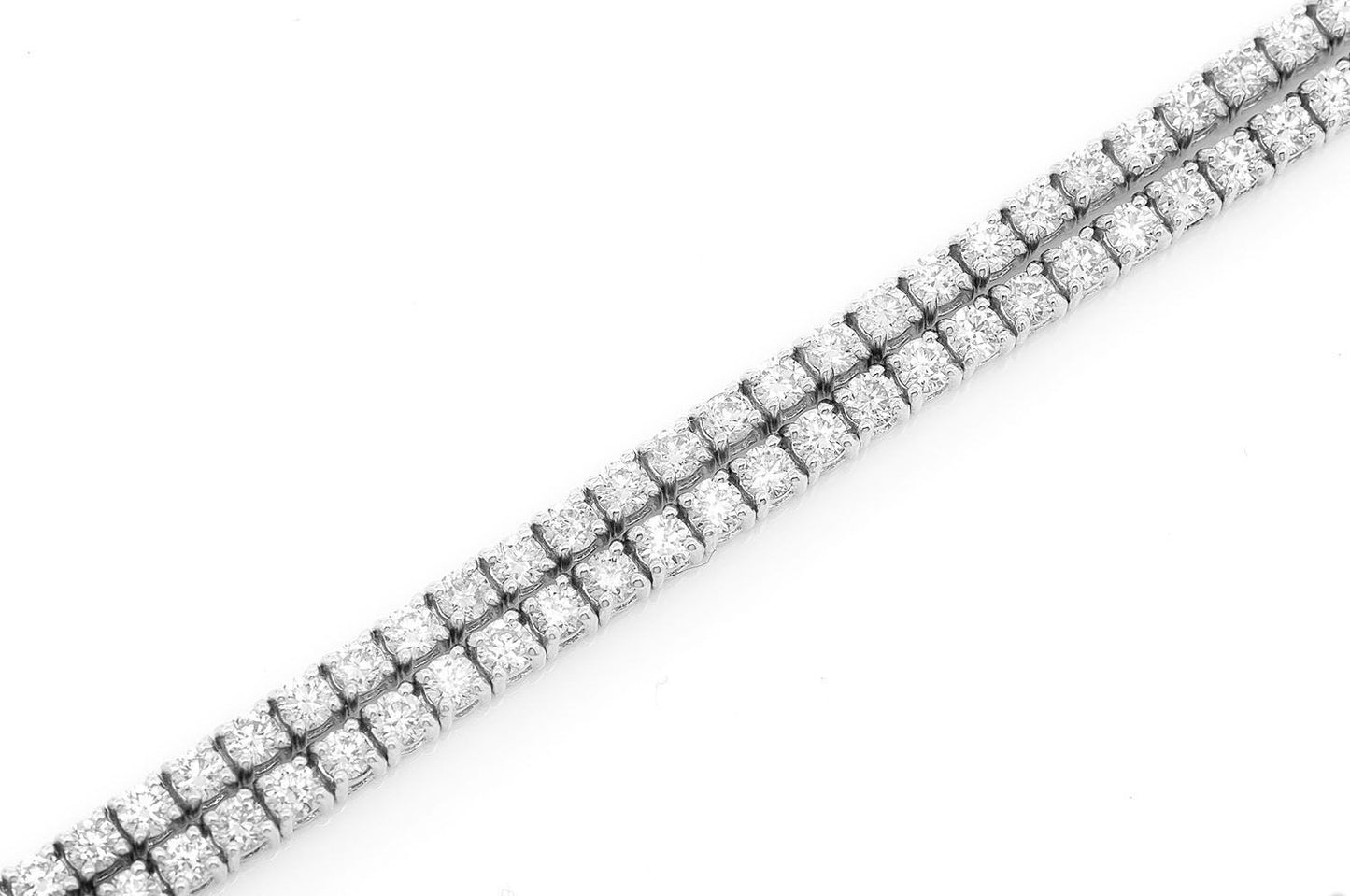 3PT TWO ROW PRONG SET DIAMOND TENNIS BRACELET 14K SOLID GOLD 4.75CTW