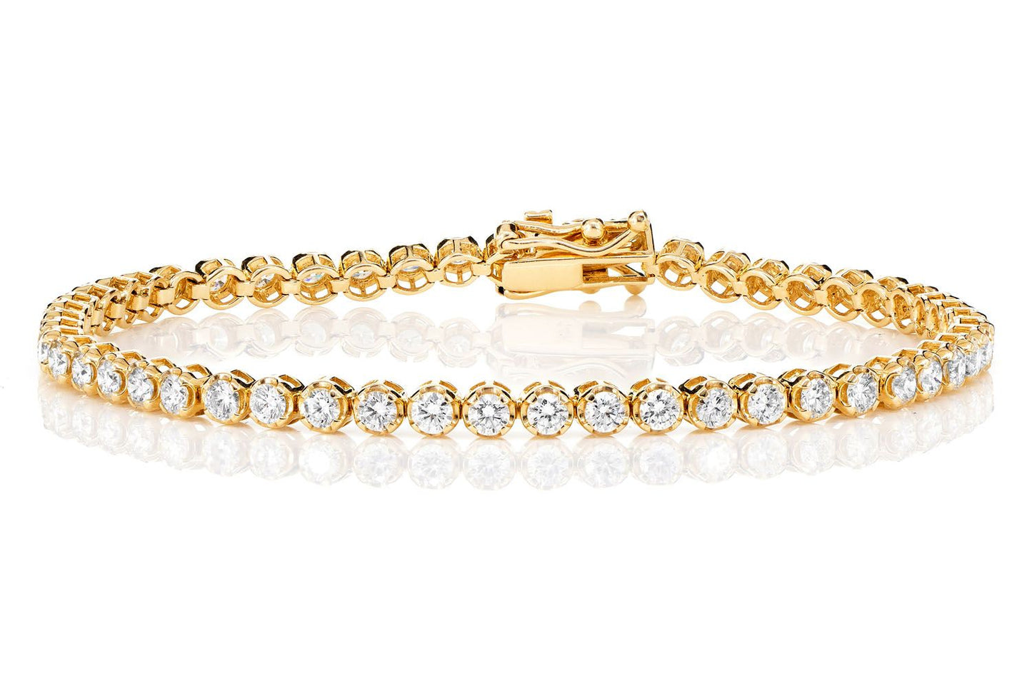 6PT CROWN SET DIAMOND TENNIS BRACELET 14K SOLID GOLD 3.00CTW