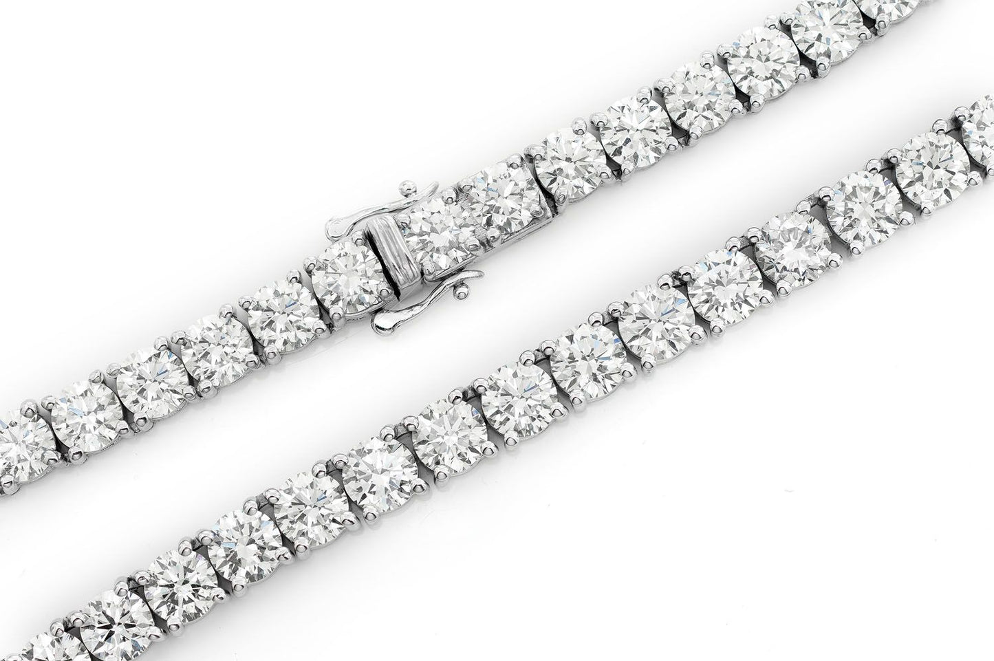 50PT PRONG SET DIAMOND TENNIS NECKLACE 22IN 14K SOLID GOLD 55.00CTW