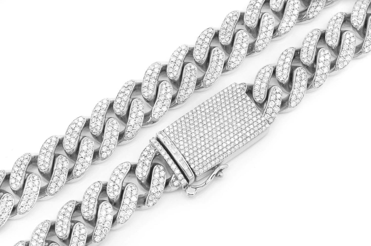 18MM MIAMI CUBAN DIAMOND NECKLACE 14K SOLID GOLD 37.00CTW