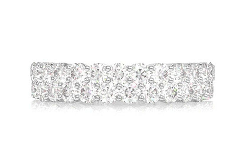 2 ROW PRONG SET BAND 14K SOLID