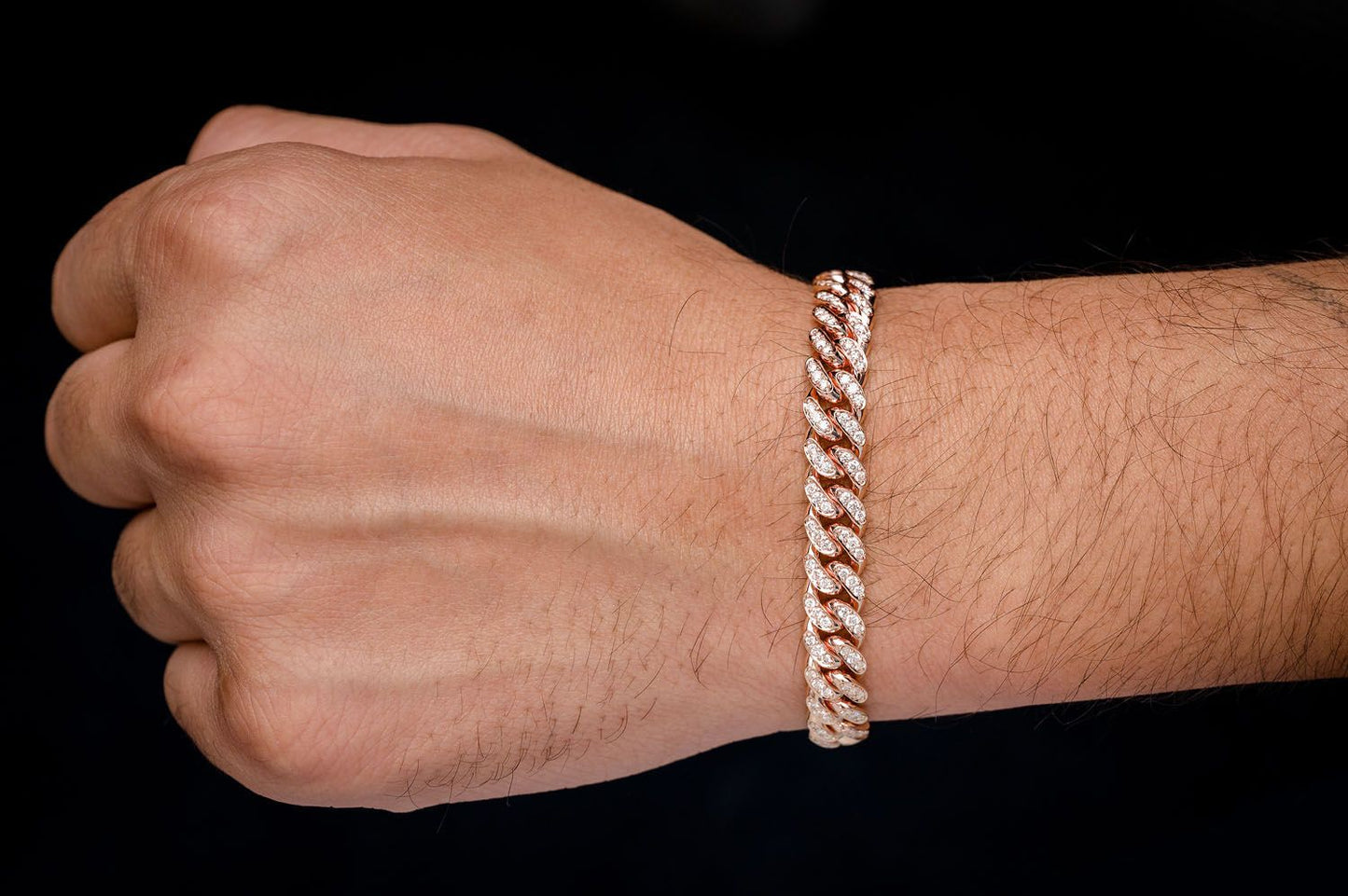 8MM MIAMI CUBAN DIAMOND BRACELET 14K SOLID GOLD 4.00CTW