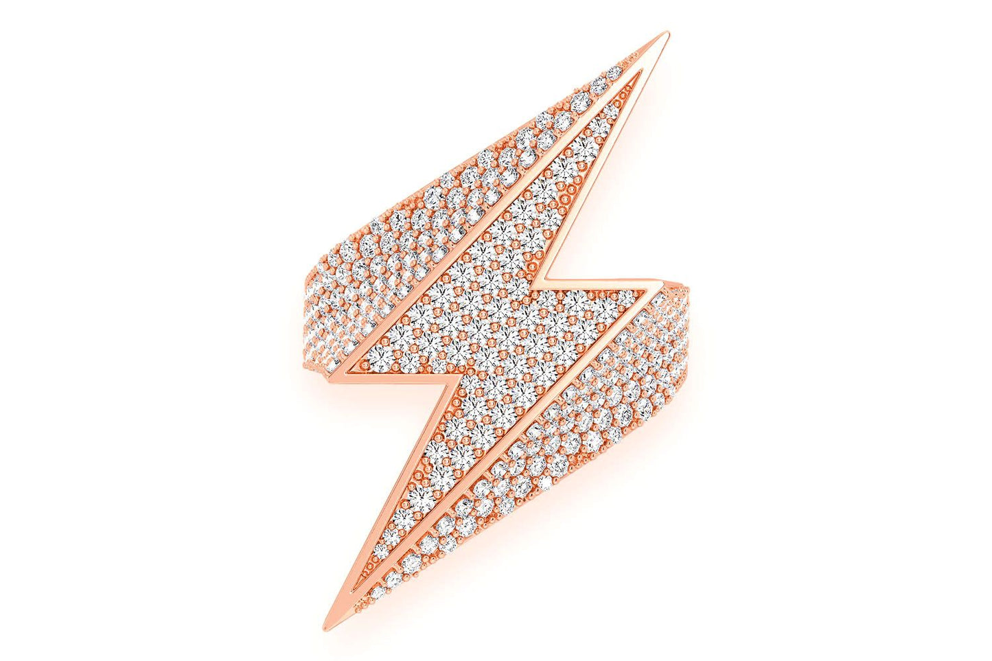 LIGHTNING BOLT DIAMOND RING 14K SOLID GOLD 2.25CTW