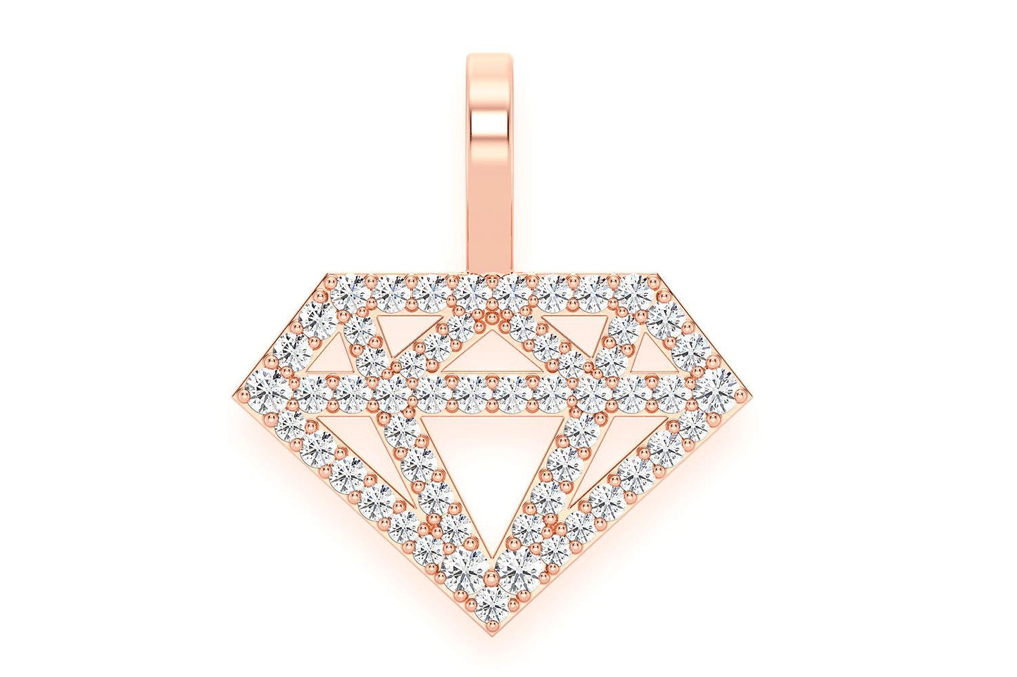 DIAMOND SILHOUETTE PENDANT 14K SOLID GOLD .35CTW