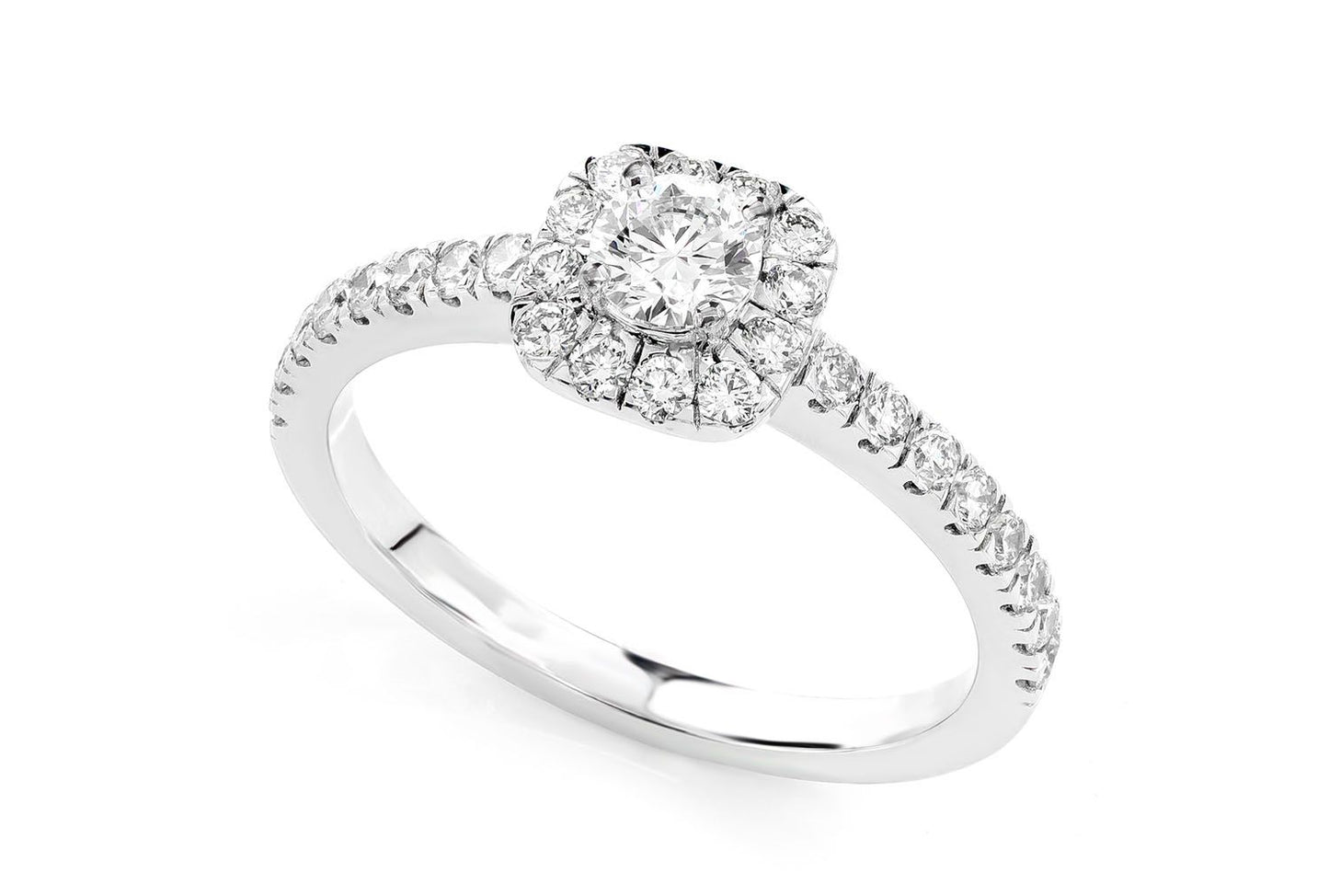 THAV - 0.75CTW SQUARE HALO - DIAMOND ENGAGEMENT RING
