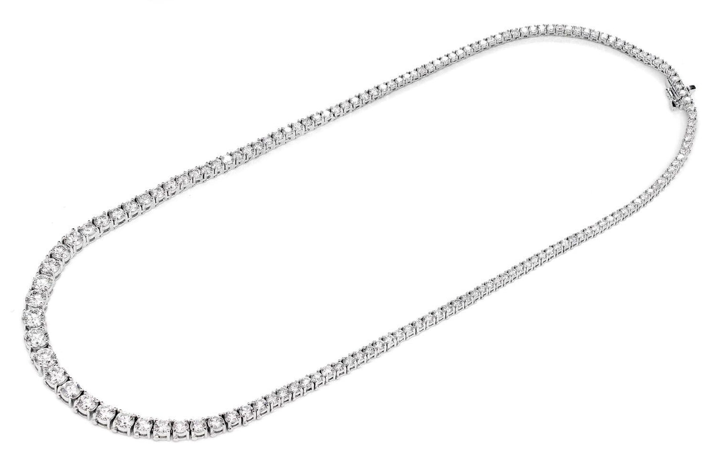 GRADUATED DIAMOND TENNIS NECKLACE SOLID GOLD 17.00CTW