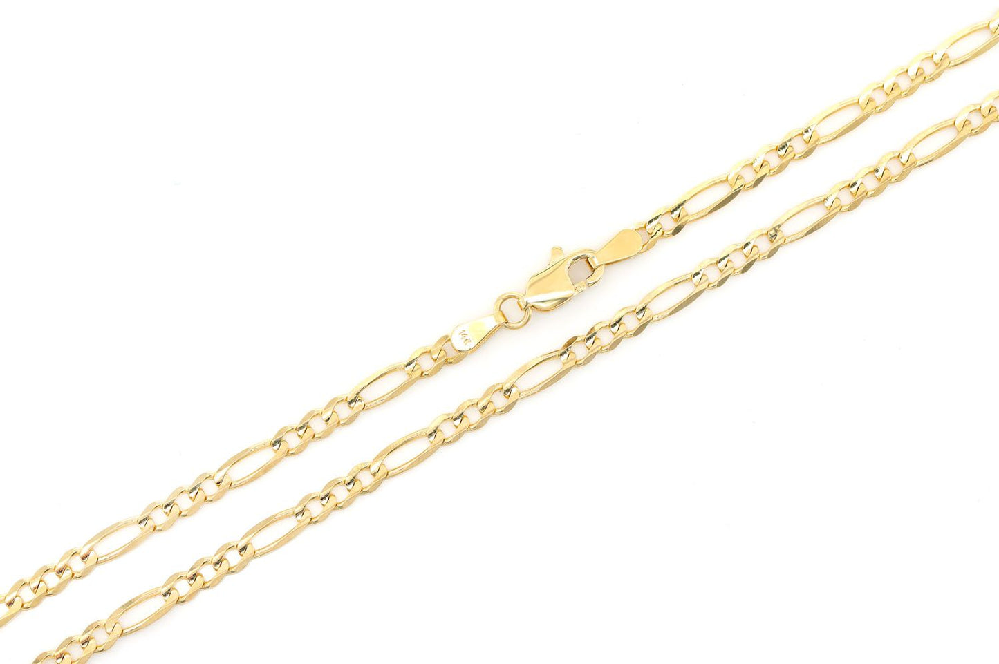 3MM FIGARO CHAIN 14K SOLID GOLD