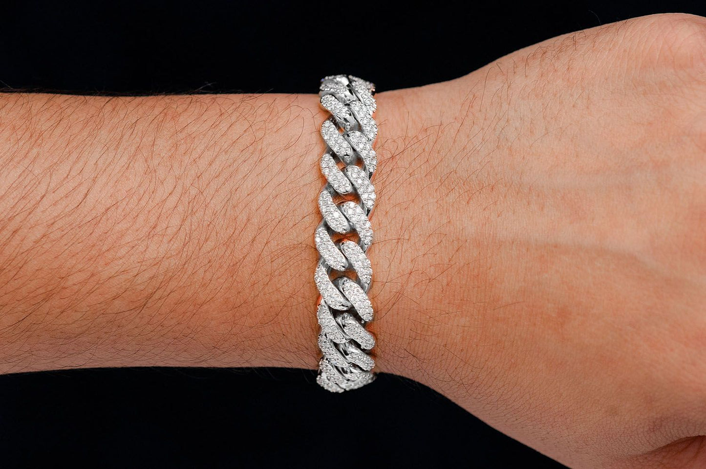 12MM MIAMI CUBAN DIAMOND BRACELET 14K SOLID GOLD 7.50CTW