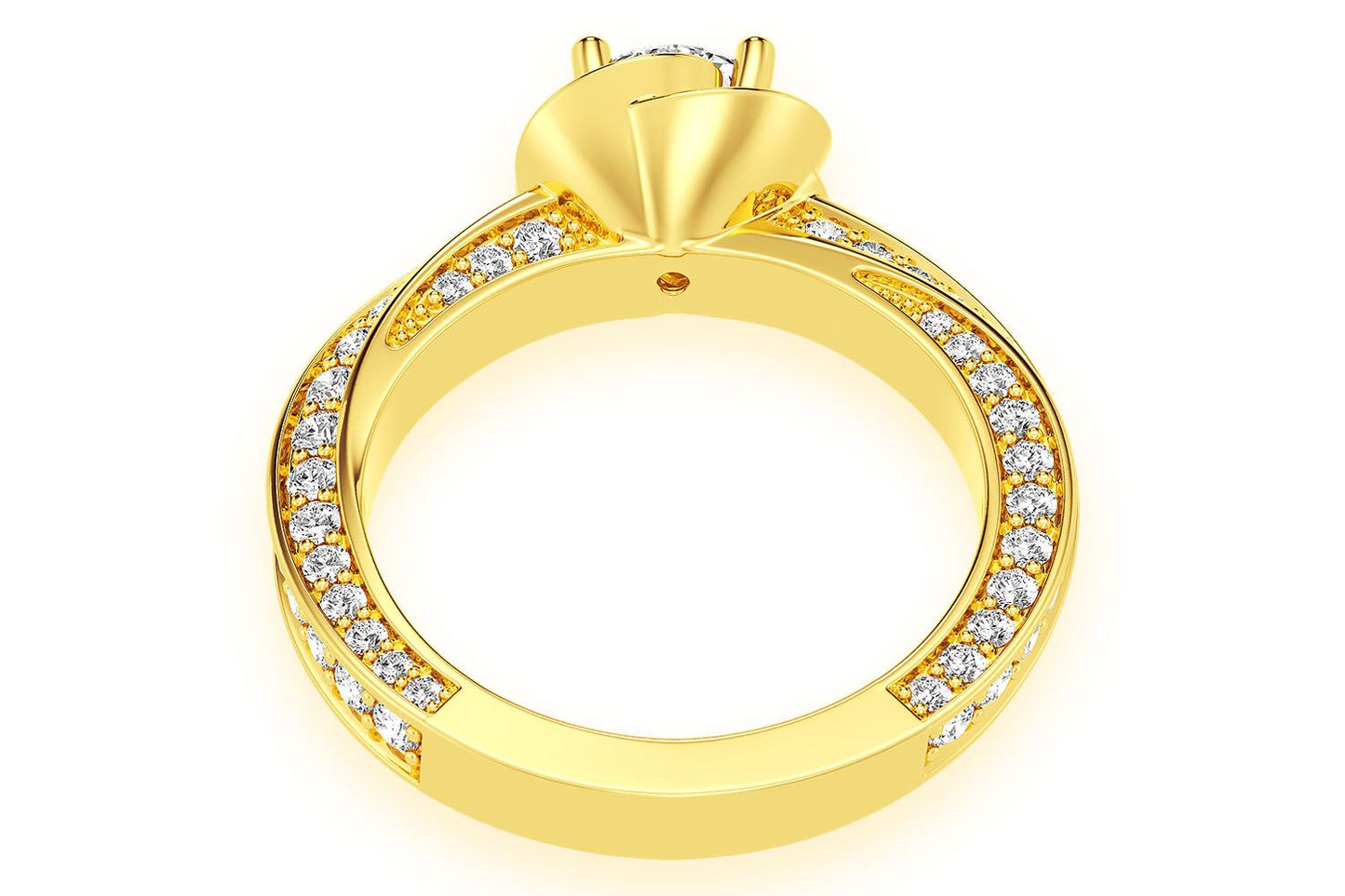 .75CT ROUND SOLITAIRE - FLORAL TWIST HALO - DIAMOND ENGAGEMENT RING