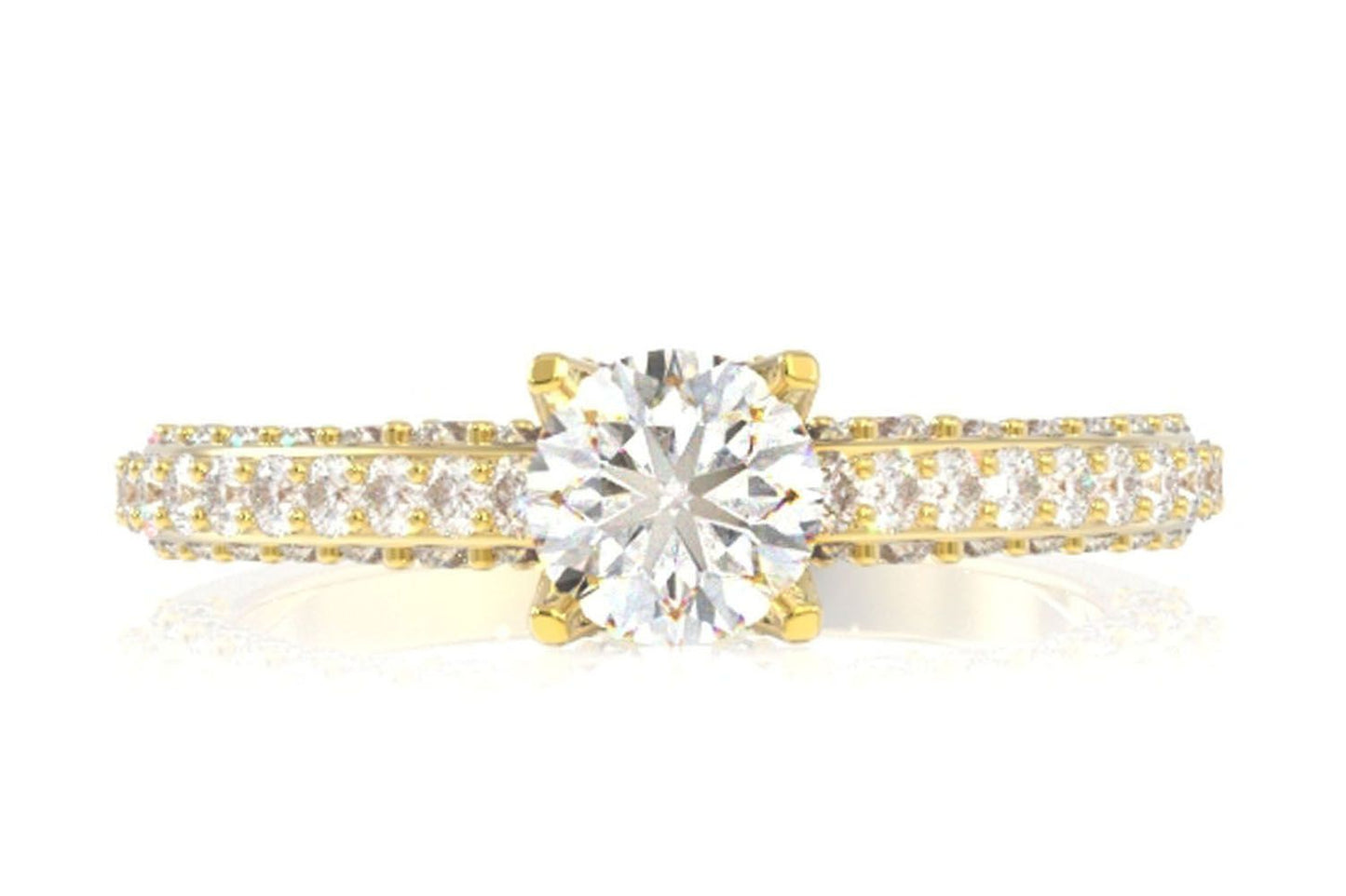1.50CTW - CATHEDRAL 3 SIDES PAVE - ENGAGEMENT RING