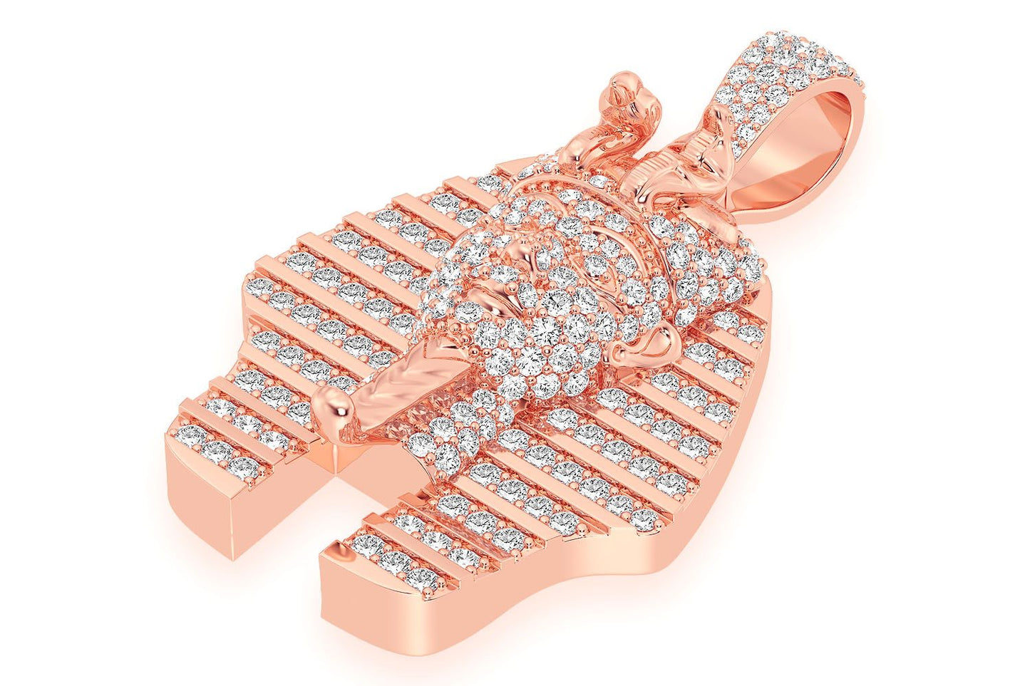 PHARAOH DIAMOND PENDANT 14K SOLID GOLD 1.75CTW