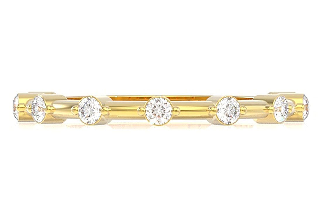 9 STONE STACKABLE DIAMOND BAND RING 14K SOLID GOLD 0.25CTW