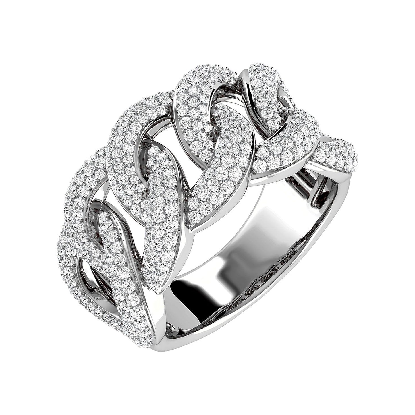13MM CUBAN LINK DIAMOND RING 14K SOLID GOLD 2.00CTW