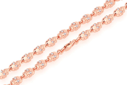 COLIER CU LEGĂTURĂ DE CRANIU CU OCHI ALB-NEGRU 14K 4.00CTW 