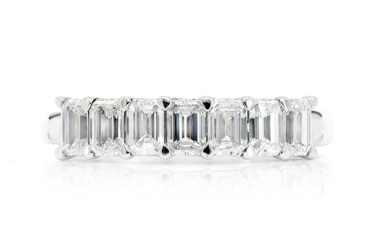 20PTR EMERALD DIAMOND BAND 14K SOLID GOLD 1.33CTW