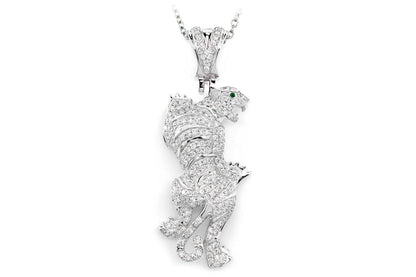 STRIPED TIGER DIAMOND PENDANT 14K SOLID GOLD 1.00CTW