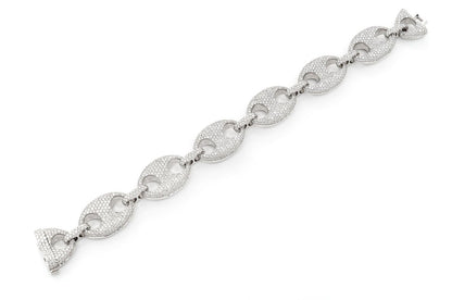 18MM MARINER LINK DIAMOND BRACELET 14K SOLID GOLD 14.00CTW