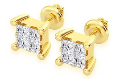 CERCEI CU DIAMANTE QUAD 0.50CTW DIN AUR MASIV DE 14K