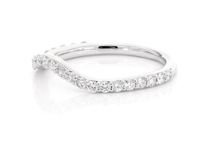PITCH B CURVED DIAMOND BAND 14K SOLID GOLD 0.40CTW