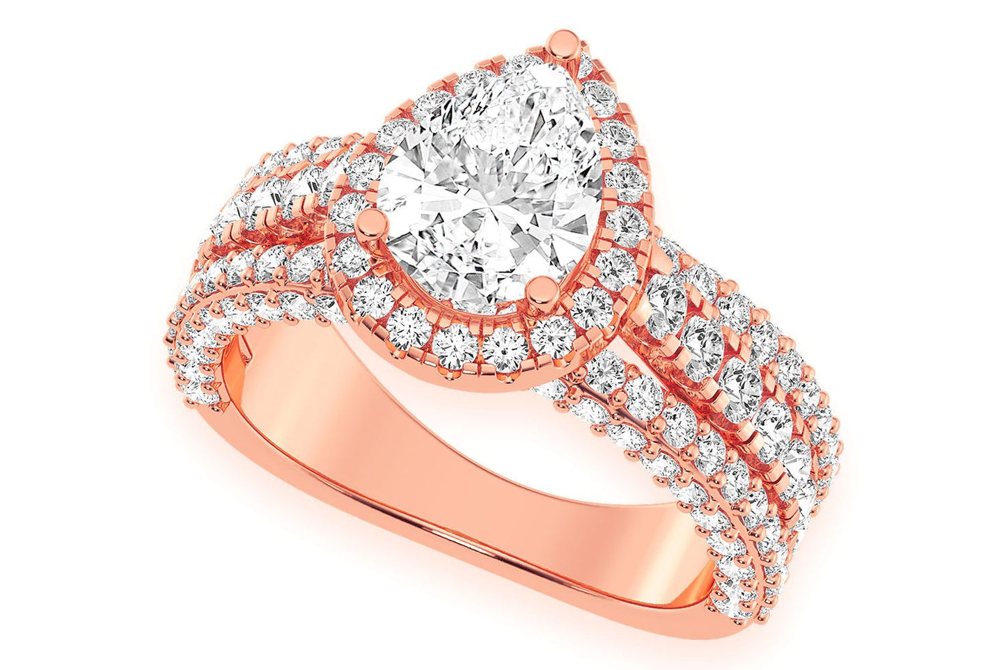 1.50CT PEAR SOLITAIRE - THREE ROW - DIAMOND ENGAGEMENT RING