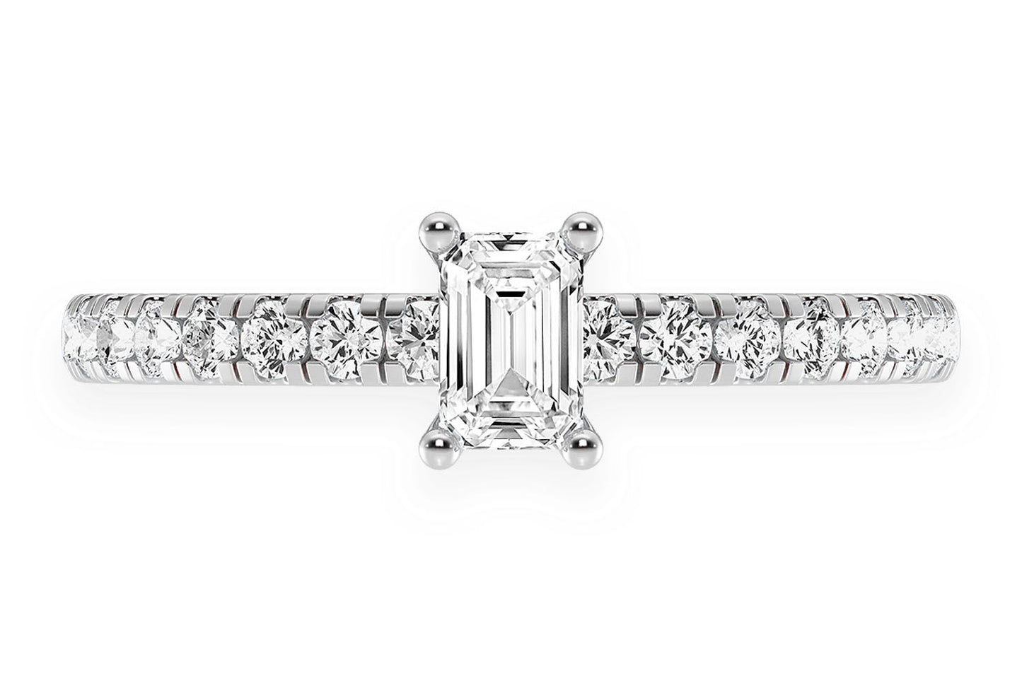 THINN - .25CT EMERALD CUT - DIAMOND ENGAGEMENT RING
