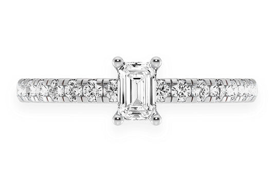 THINN - .25CT EMERALD CUT - DIAMOND ENGAGEMENT RING