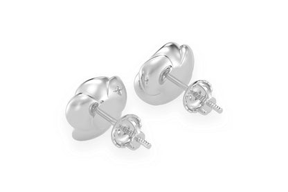 CERCEI ȘTIF CU DIAMANTE ȘI FLOARE DE TRANDAR, AUR MASIV DE 14K, 0.02CT