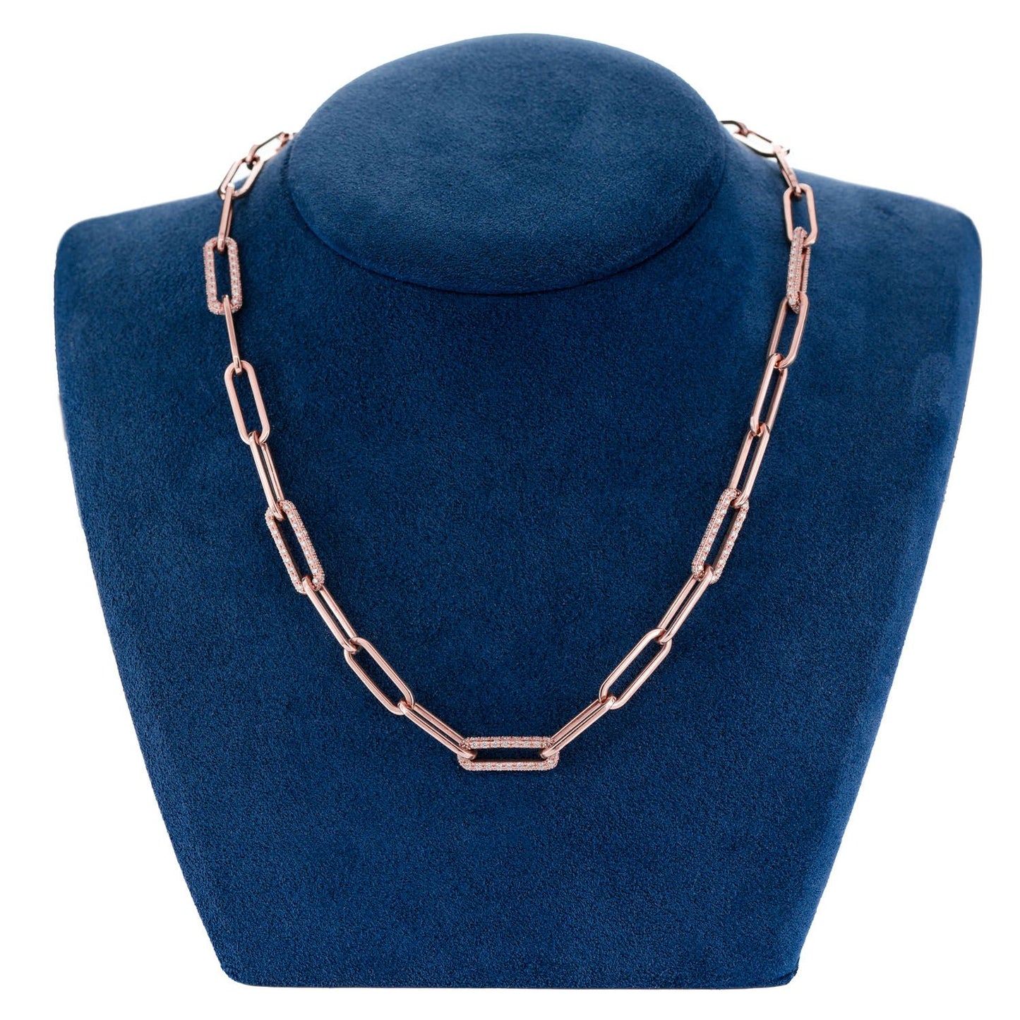COLIER CU DIAMANTE ALTERNATIVE, LEGĂTURĂ ROLO, 44,5 cm, AUR MASIV DE 14K, 3,00 CT