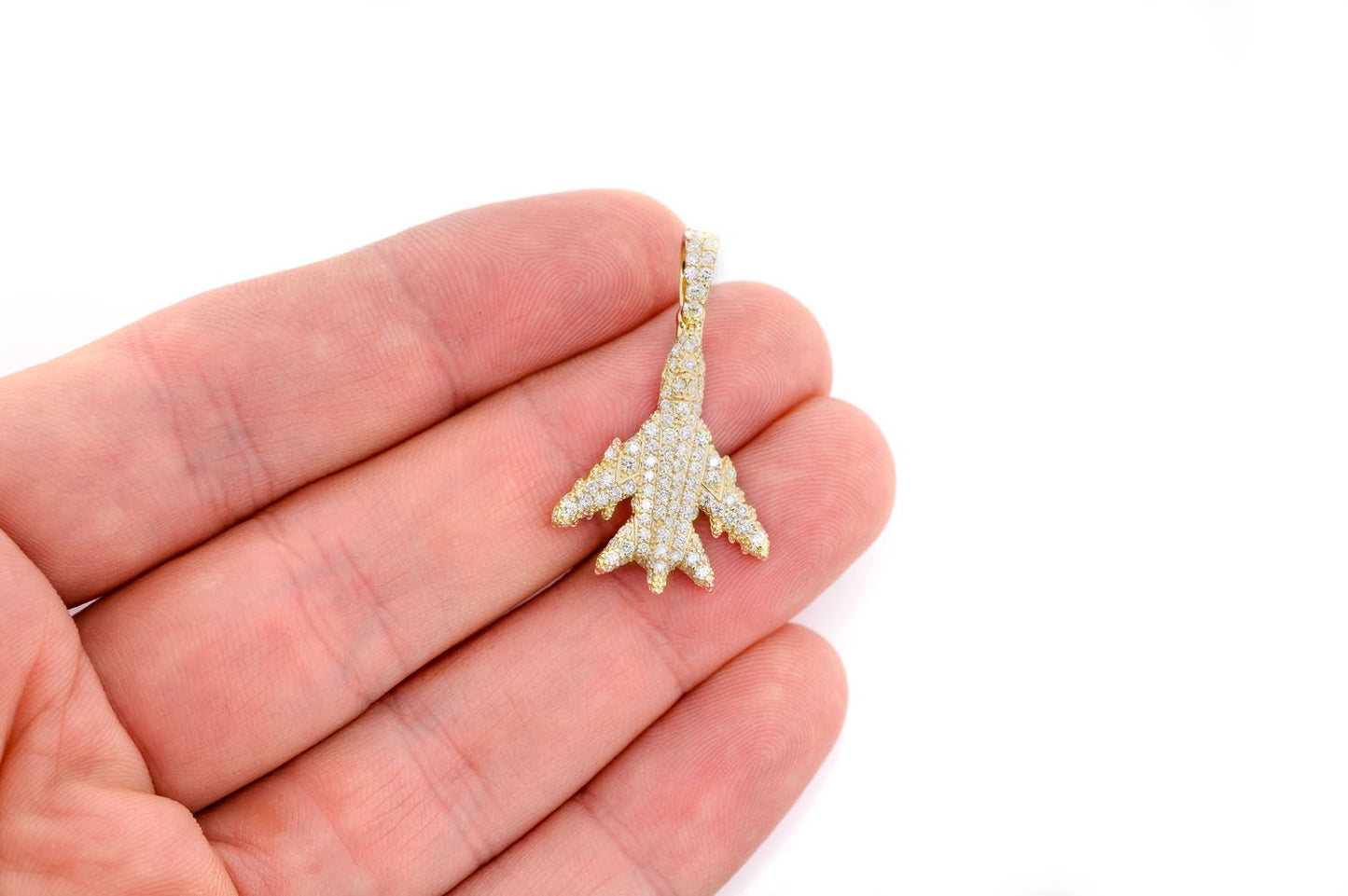 JET DIAMOND PENDANT 14K SOLID GOLD 1.25CTW
