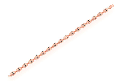 BLACK DIAMOND & WHITE DIAMOND SKULL LINK BRACELET 14K SOLID GOLD 1.50CTW