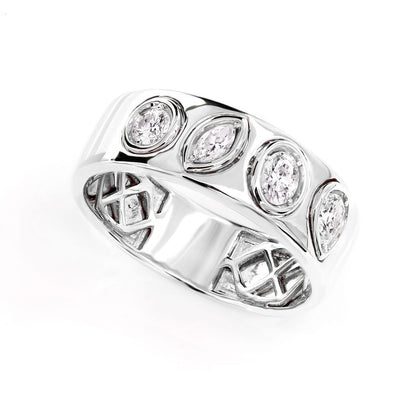 INEL CU BRINDĂ CU DIAMANTE ALTERNATIVE, MULTIFONDĂ, AUR MASIV DE 14K, 0.40CT