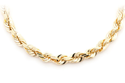 6MM ROPE 14K SOLID GOLD CHAIN
