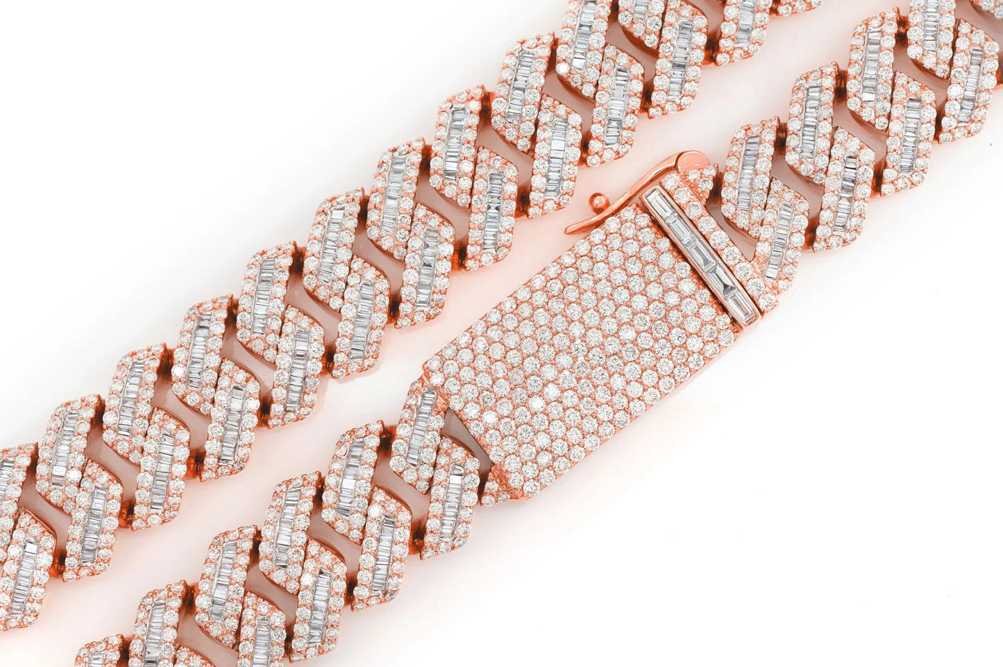 17MM RAISED BAGUETTE MIAMI CUBAN LINK DIAMOND NECKLACE 14K SOLID GOLD 53.65CTW
